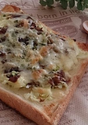栄養満点♪しらすのお好み焼き風トースト-レシピのメイン写真