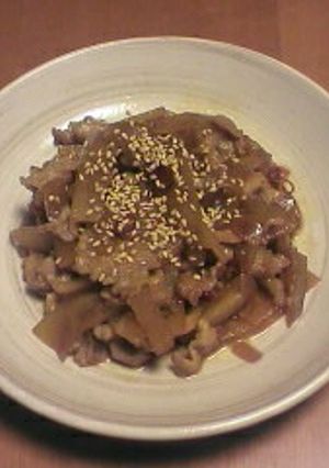 ☆甘辛♪ヤーコンと豚バラのピリ辛炒め-レシピのメイン写真