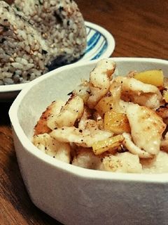 鶏皮塩レモン炒め-レシピのメイン写真