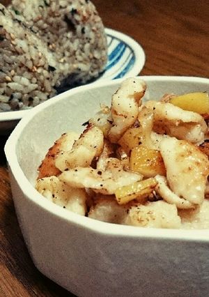 鶏皮塩レモン炒め-レシピのメイン写真