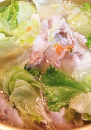 レタスと豚肉のねぎ塩鍋-レシピのメイン写真