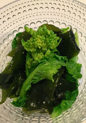 菜の花とわかめの春合わせ☆マクロビおかず-レシピのメイン写真
