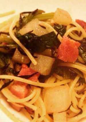 ほっこり大根とひじきベーコンのスパゲティ-レシピのメイン写真