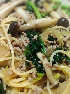 ほうれん草としめじの和風パスタ-レシピのメイン写真