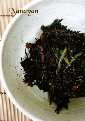 無塩料理ひじきの胡麻煮ノンオイルマクロビ-レシピのメイン写真