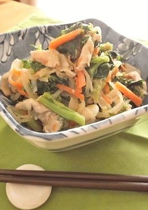 なばなと豚肉の生姜味噌炒め-レシピのメイン写真