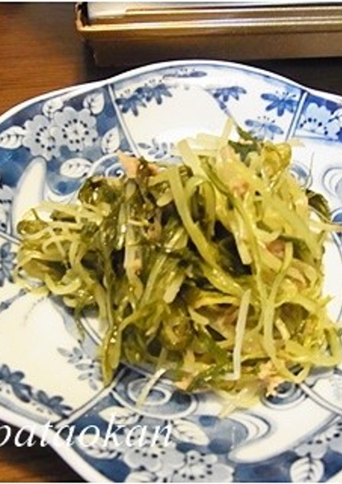 簡単1品♪水菜とツナ缶の炒め物-レシピのメイン写真
