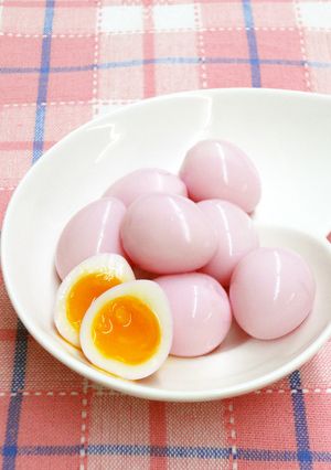 ピンクでかわいい♪うずら卵の岩下漬け-レシピのメイン写真