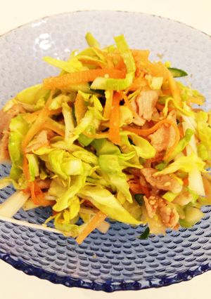 ゆで豚と千切り野菜のごまラー油サラダ-レシピのメイン写真