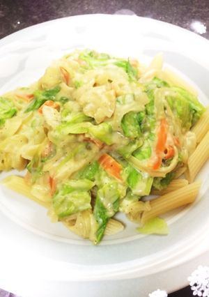 簡単お野菜たっぷりクリームパスタ♡-レシピのメイン写真
