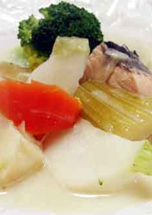 サーモンと野菜の豆乳スープ-レシピのメイン写真