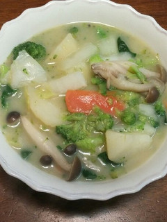 具だくさん豆乳スープ-レシピのメイン写真