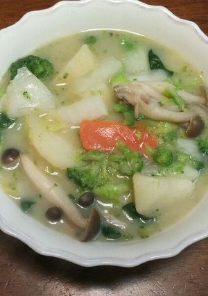 具だくさん豆乳スープ-レシピのメイン写真