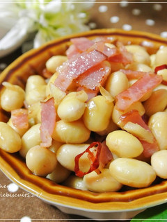おつまみにも♡蒸し大豆のペペロンチーノ♡-レシピのメイン写真