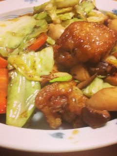 野菜炒め唐揚げ入り-レシピのメイン写真