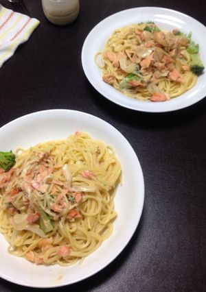 鮭とブロッコリーのクリームパスタ-レシピのメイン写真