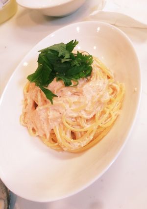 昆布だしの明太クリームパスタ-レシピのメイン写真