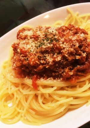 ハーブミックスを使ったミートソースパスタ-レシピのメイン写真