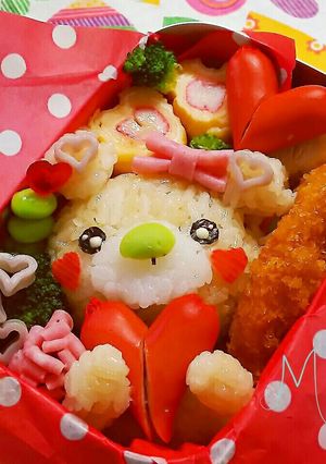 ラブリーくまちゃん⭐キャラ弁-レシピのメイン写真