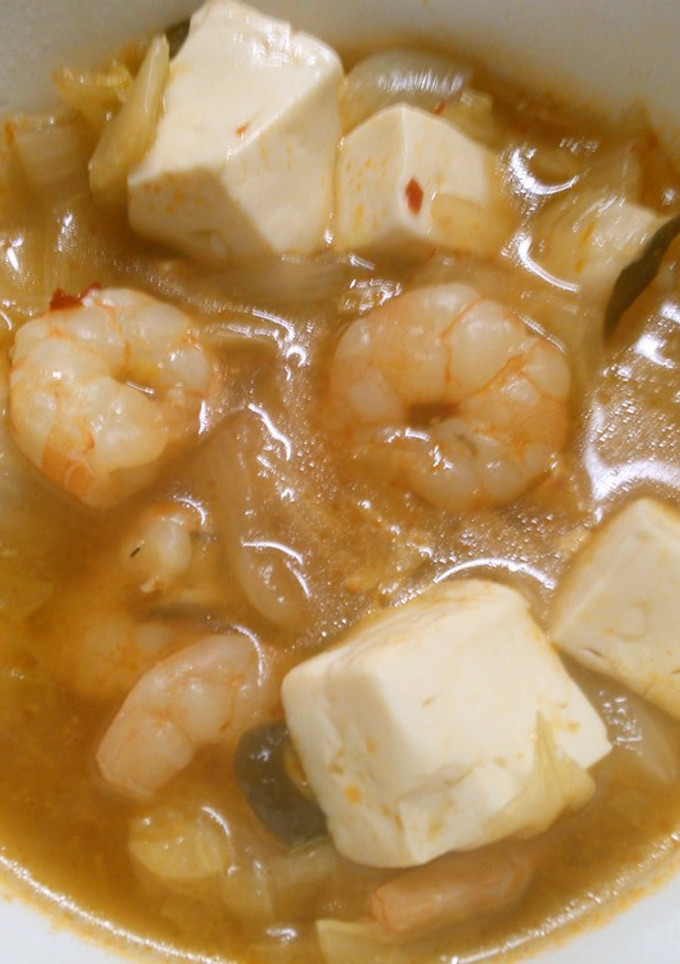海老 白菜 豆腐の ピリ辛 中華煮込み！-レシピのメイン写真