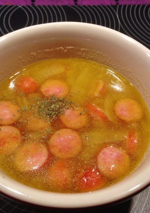 簡単☆ウインナーとレンズ豆の塩スープ-レシピのメイン写真
