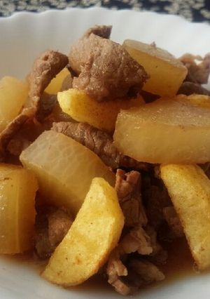 大根と牛肉の炒め煮♧ポテト入り！-レシピのメイン写真