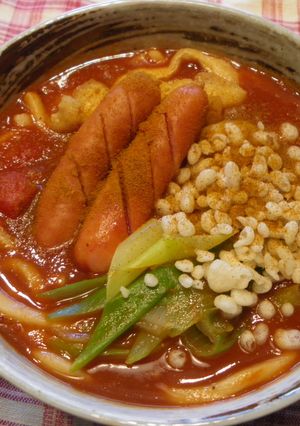 おひとりさまのカレートマトうどん-レシピのメイン写真
