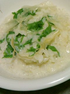 豆乳のわさび菜粥-レシピのメイン写真