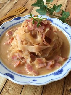 大根とベーコンのパスタ風*味噌バター炒め-レシピのメイン写真
