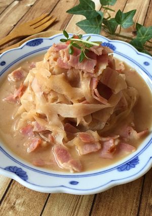 大根とベーコンのパスタ風＊味噌バター炒め-レシピのメイン写真