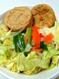 レンジで簡単❗がんもと野菜のうどん鍋風-レシピのメイン写真