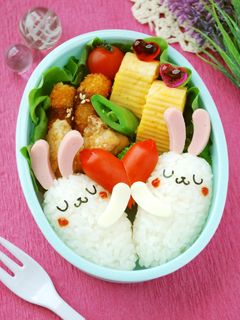 バレンタインキャラ弁!ハートのうさぎ-レシピのメイン写真