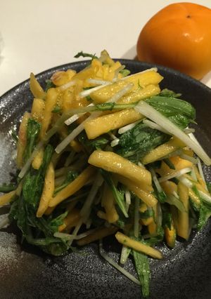 柿と水菜のサラダ-レシピのメイン写真