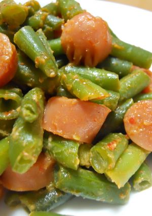 いんげんとウィンナーの味噌豆板醤炒め-レシピのメイン写真