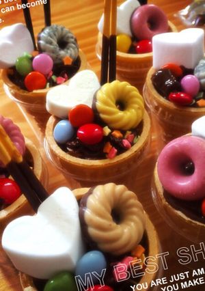 アイスのコーンで簡単バレンタインチョコ！-レシピのメイン写真
