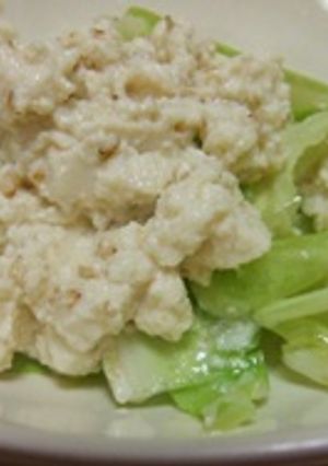 簡単！お豆腐とキャベツのゴマ塩サラダ-レシピのメイン写真
