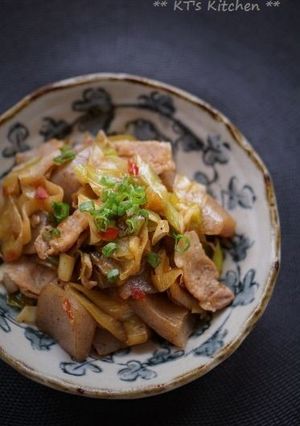 豚バラとこんにゃく、ポロネギのピリ辛炒め-レシピのメイン写真