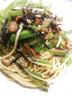 簡単☆残り物のひじき煮とピーマンのパスタ-レシピのメイン写真