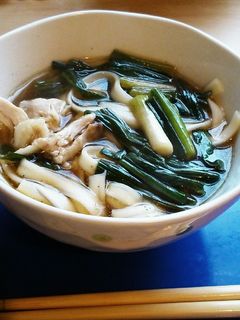 鶏肉のスープで鳥南蛮うどん-レシピのメイン写真