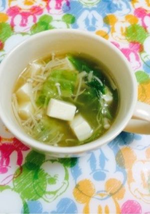 簡単５分で！えのきレタススープ-レシピのメイン写真