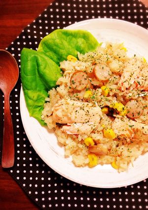 炊飯器＊サーモンきのこコーン＊簡単ピラフ-レシピのメイン写真