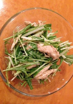 簡単☆ささみと水菜のマヨ胡麻和え-レシピのメイン写真