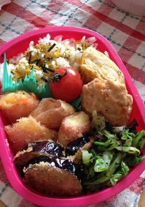 少し残ったポテトサラダで。ハムカツ弁当-レシピのメイン写真