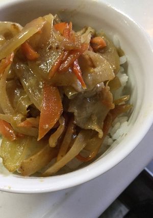 ご飯がっつり♡豚バラオイマヨ丼-レシピのメイン写真