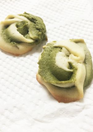 抹茶マーブル 絞り出しクッキー-レシピのメイン写真