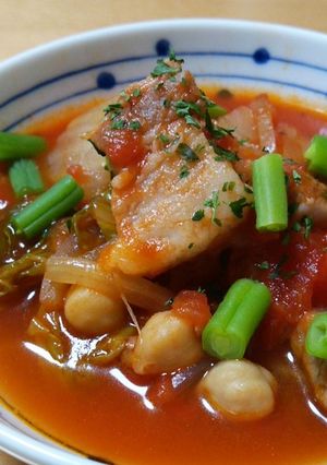 白菜と塩漬け豚のトマト煮込み-レシピのメイン写真