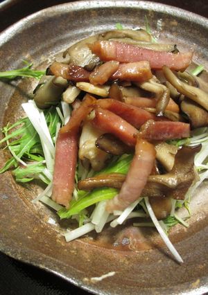 舞茸とベーコンと水菜のバルサミコサラダ-レシピのメイン写真