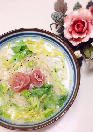 牛乳で簡単◎白菜クリームうどん♡-レシピのメイン写真