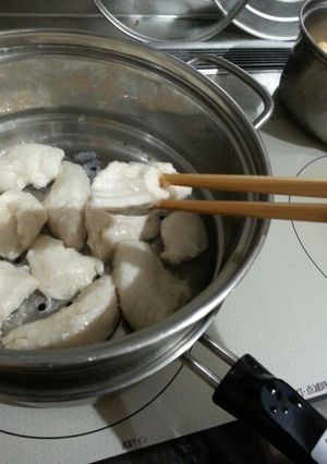 離乳食中期 とりササミ蒸し てづかみ食べ-レシピのメイン写真