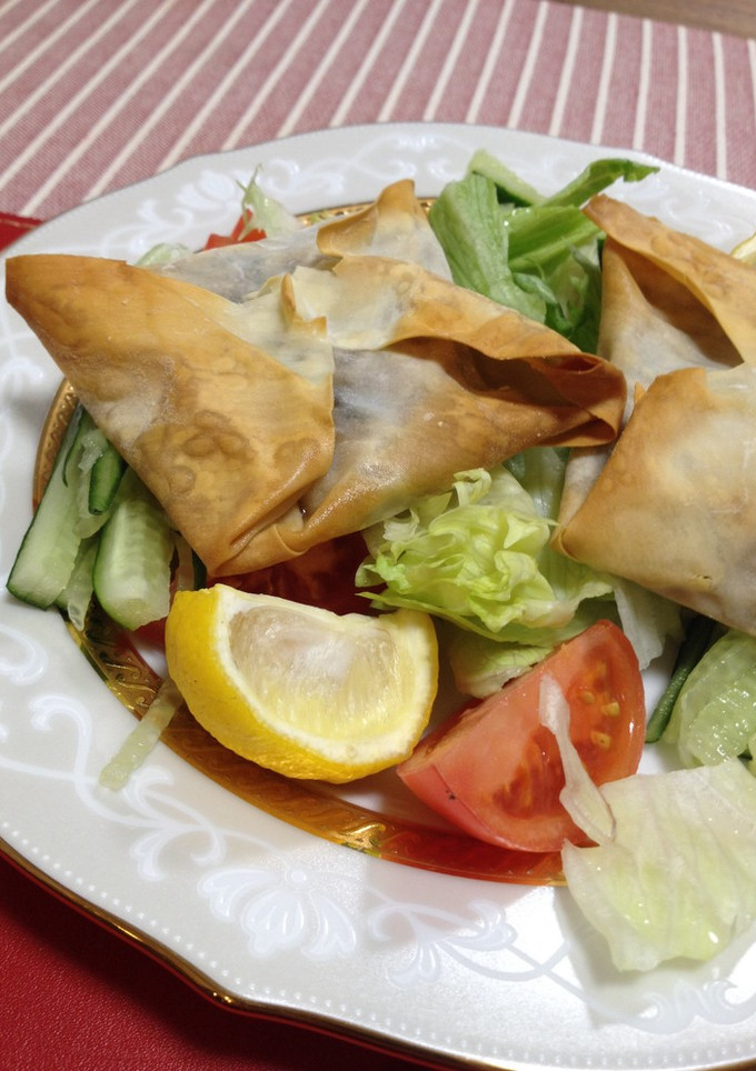牡蠣とエリンギのワンタン包み焼き-レシピのメイン写真